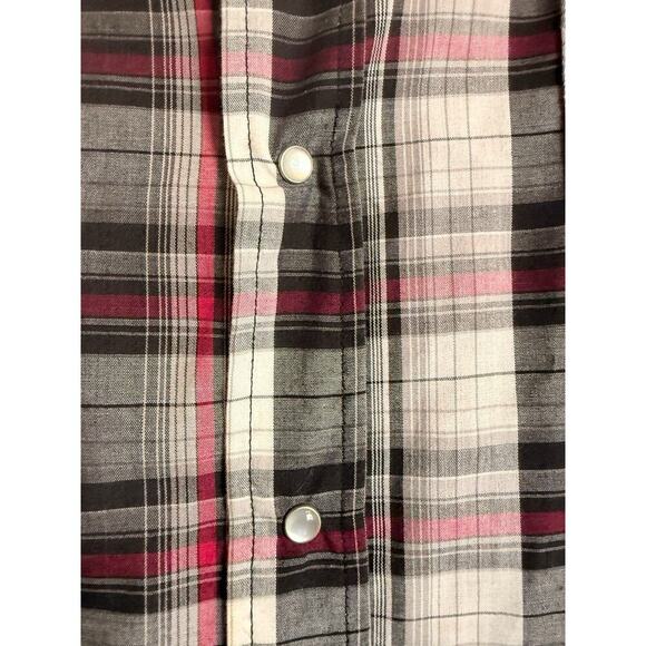 Vintage Ash Creek Trading Sz M Plaid Pearl Snap Shirt Western Work Wear - Picture 6 of 10
